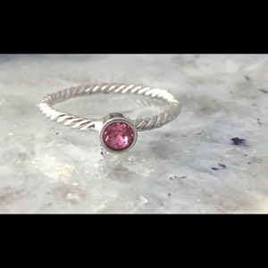 ❤️Pink Opal Birthstone Sterling Silver Ring size 8